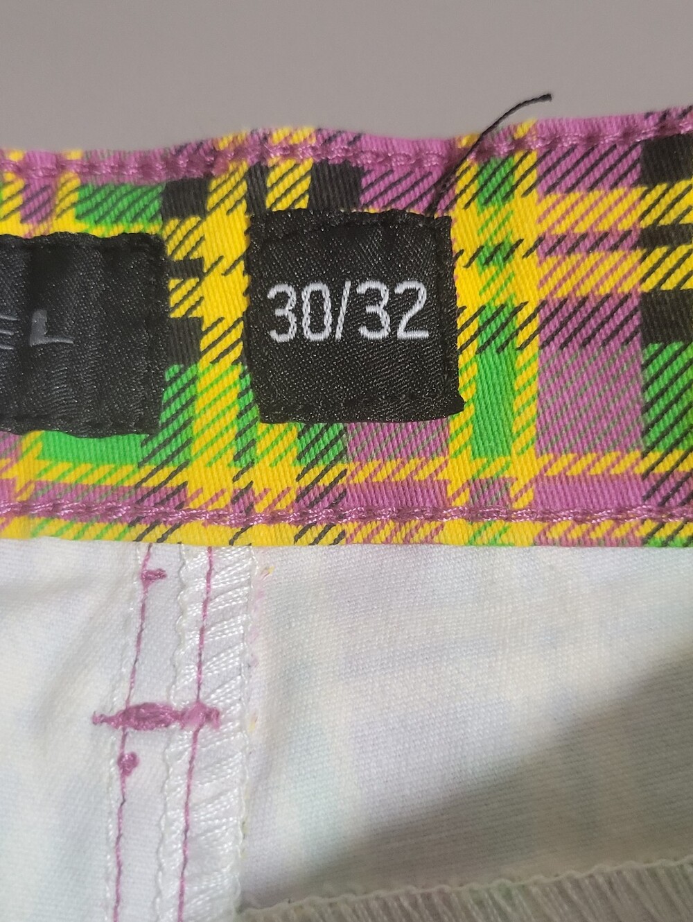 Decibel Unisex Plaid Racer Stripe Emo Skinny Jeans Size 30×32 Green Purple... - Picture 15 of 16